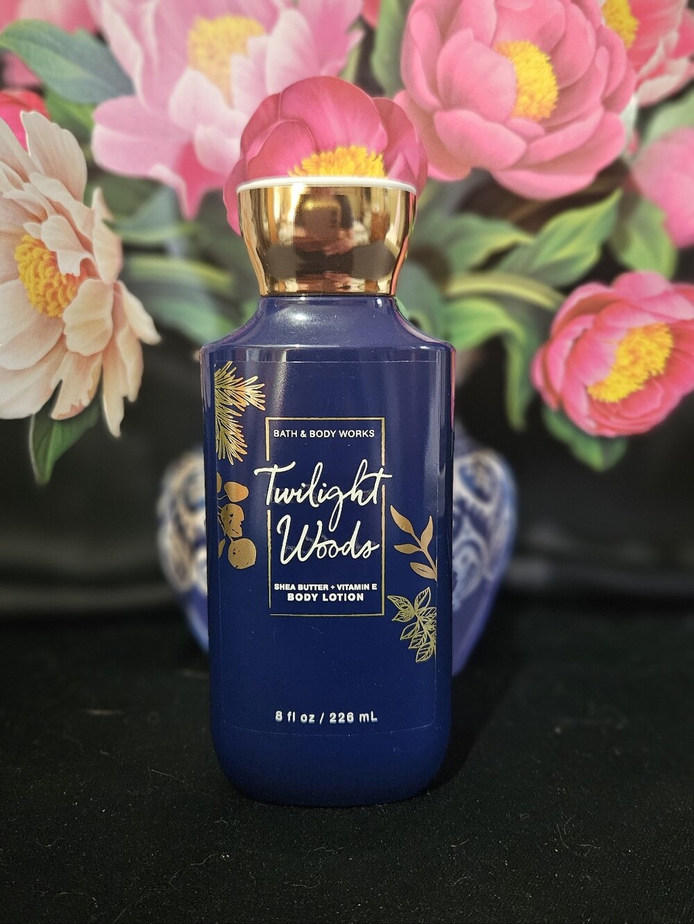 RARE & HTF Bath & Body Works Twilight Woods Body Lotion - Blue & Gold